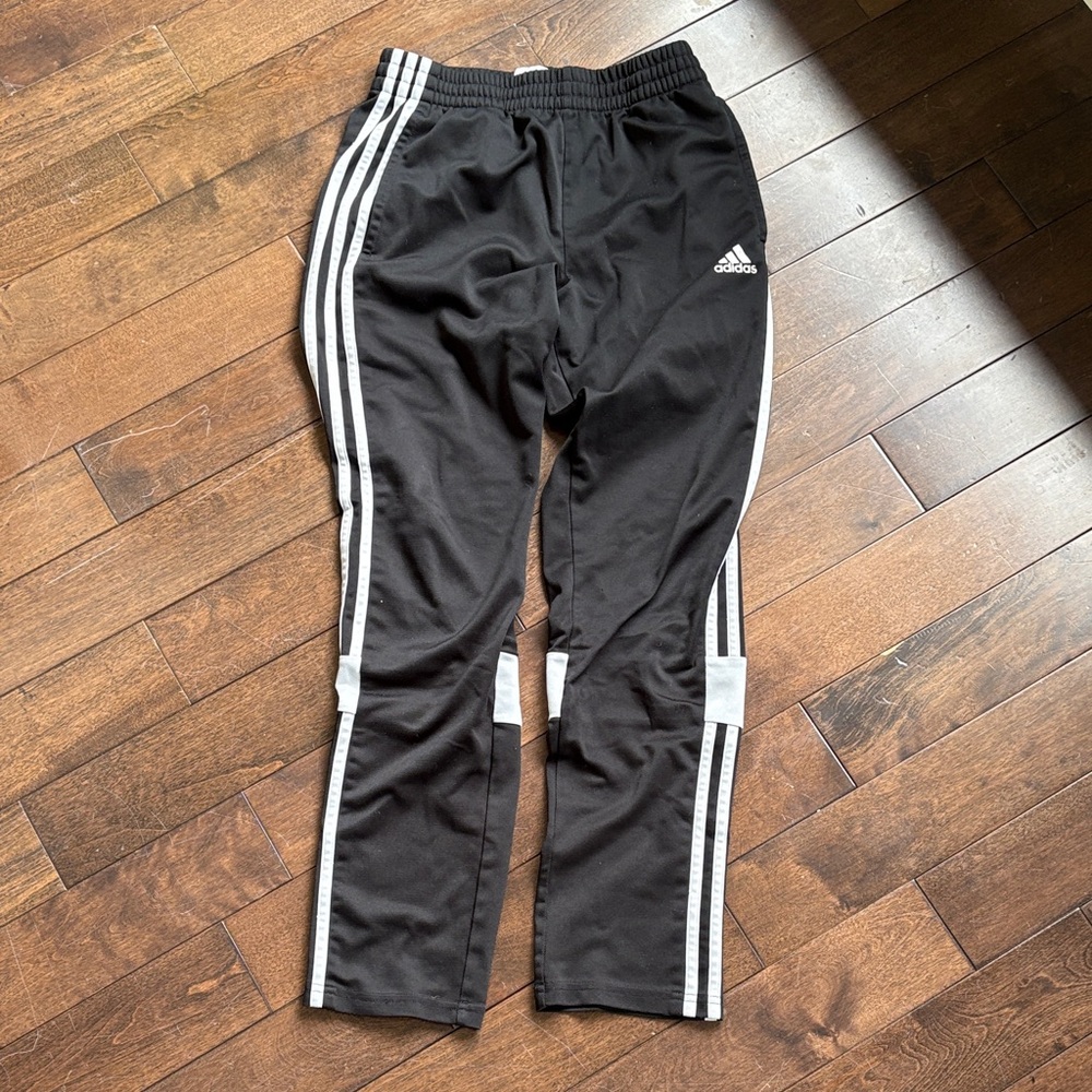 adidas Black Jogger Sweatpants with White Stripes